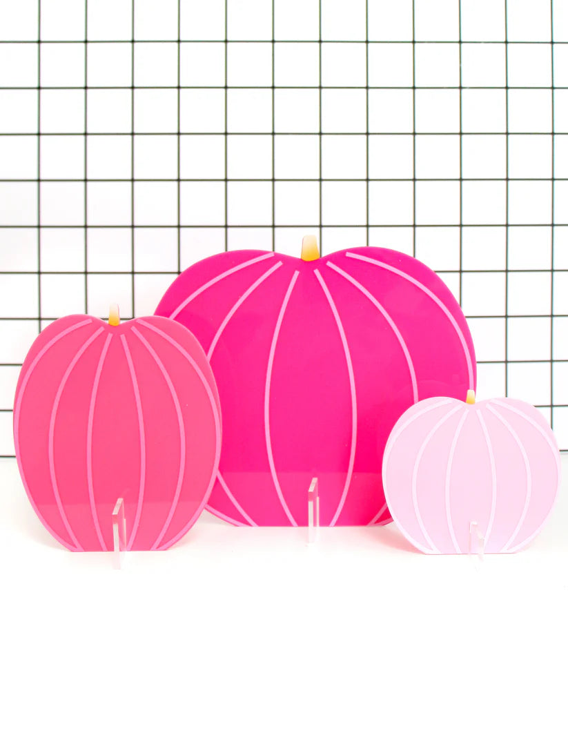 Acrylic Pumpkins -Pink-Top 30 Halloween-Little Fish Co.