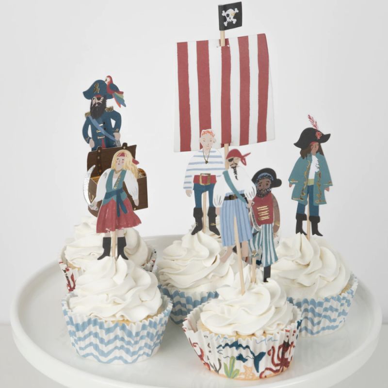 Pirate Ship cupcake kit ( pack of 24 toppers)-Fun-Little Fish Co.