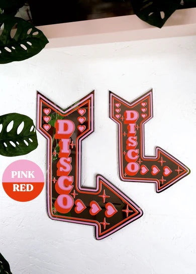 Retro disco arrow mirror pink / red-New Arrivals 2025-Little Fish Co.