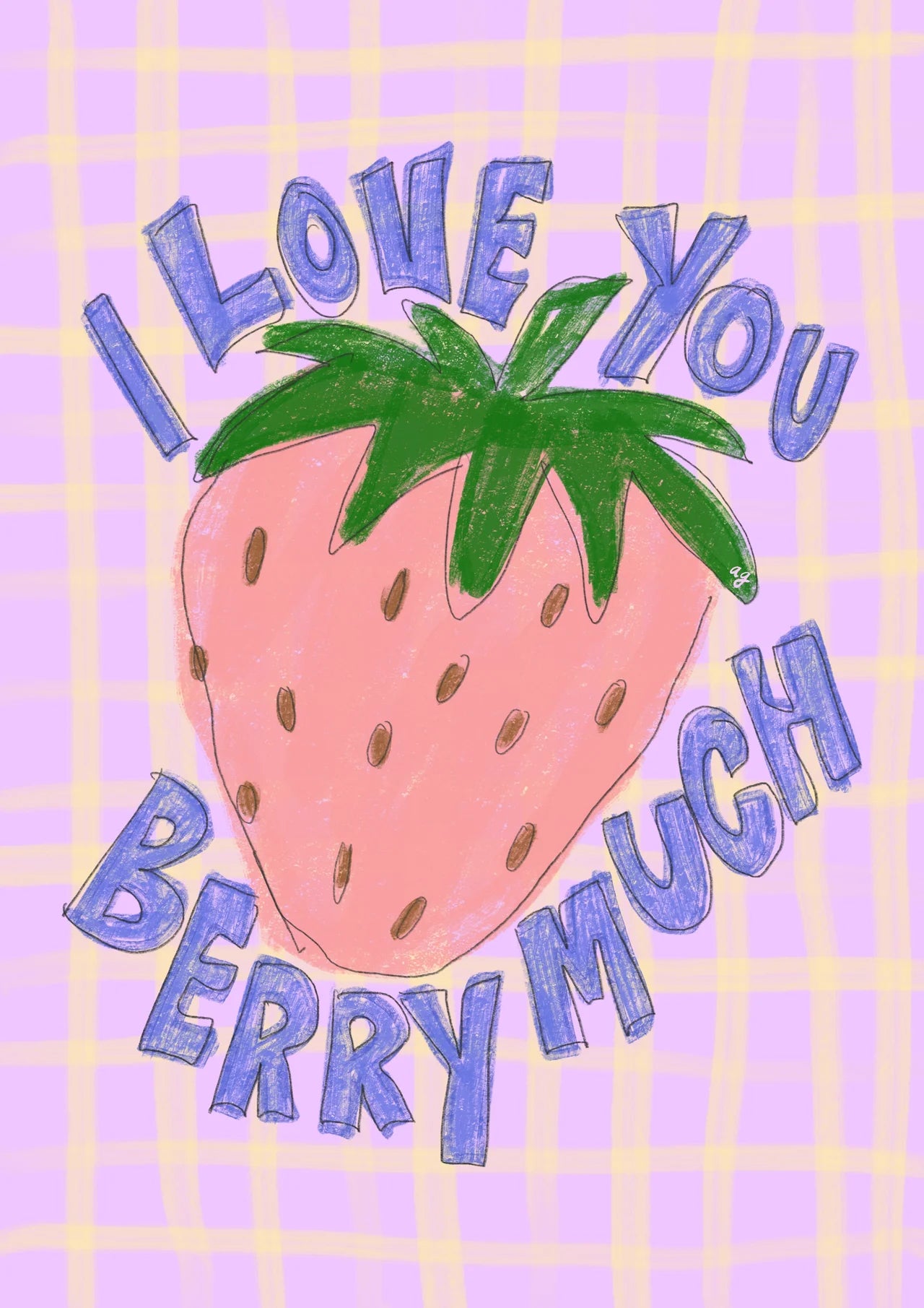 Love you Berry Much A3 Art Poster-Art-Little Fish Co.