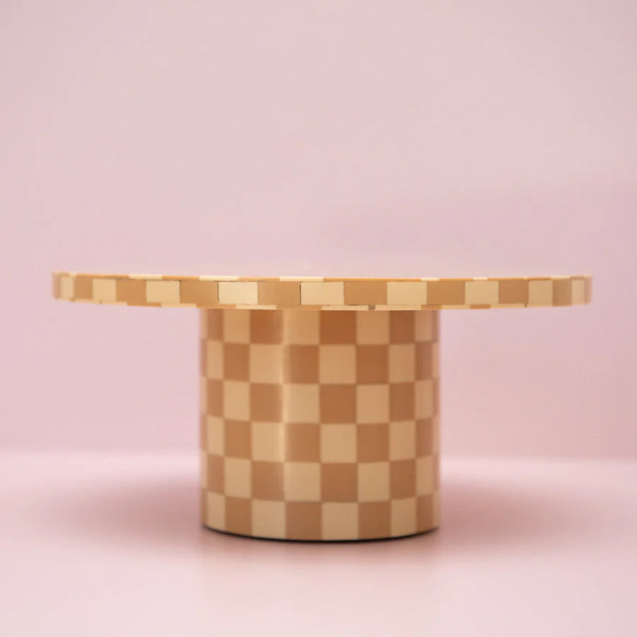 Sand checkered Cake stand-New Arrivals-Little Fish Co.