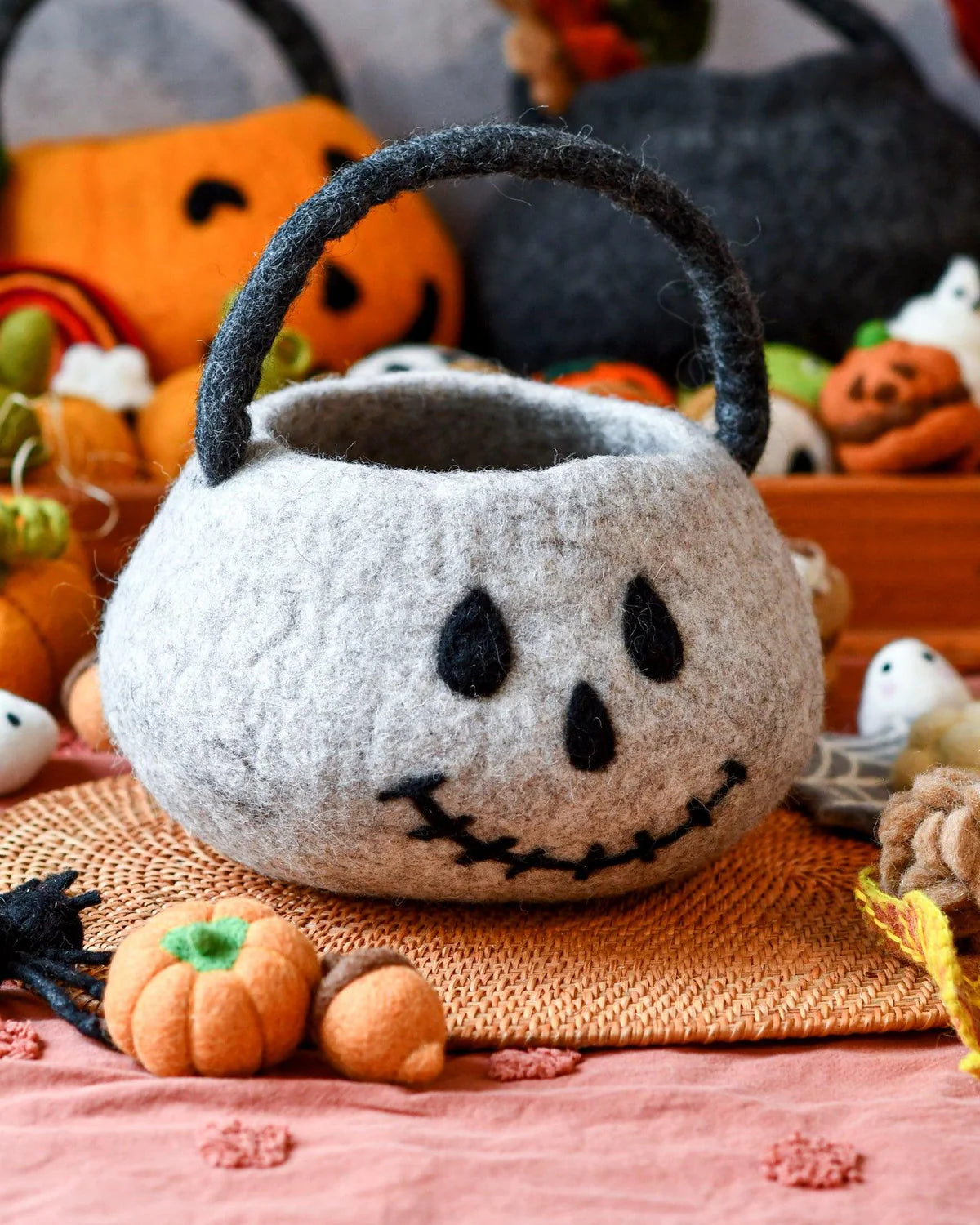 Felt Trick-or-treat Spooky Skull Bag-Fun-Little Fish Co.