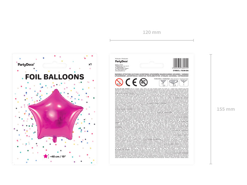 Foil Sky Dark Pink Balloon - 48cm-Little Fish Co.