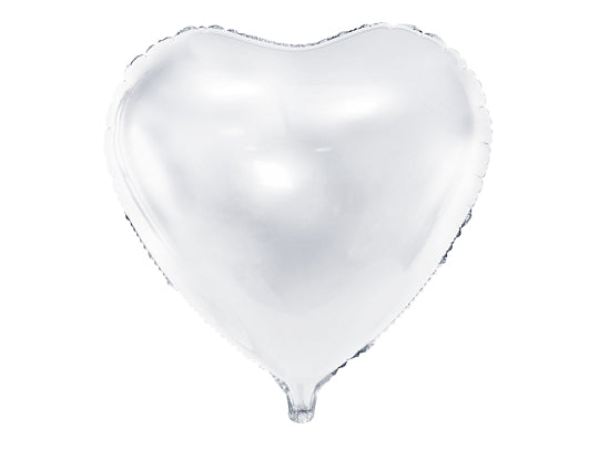 Foil Balloon heart in White 45cm-Little Fish Co.
