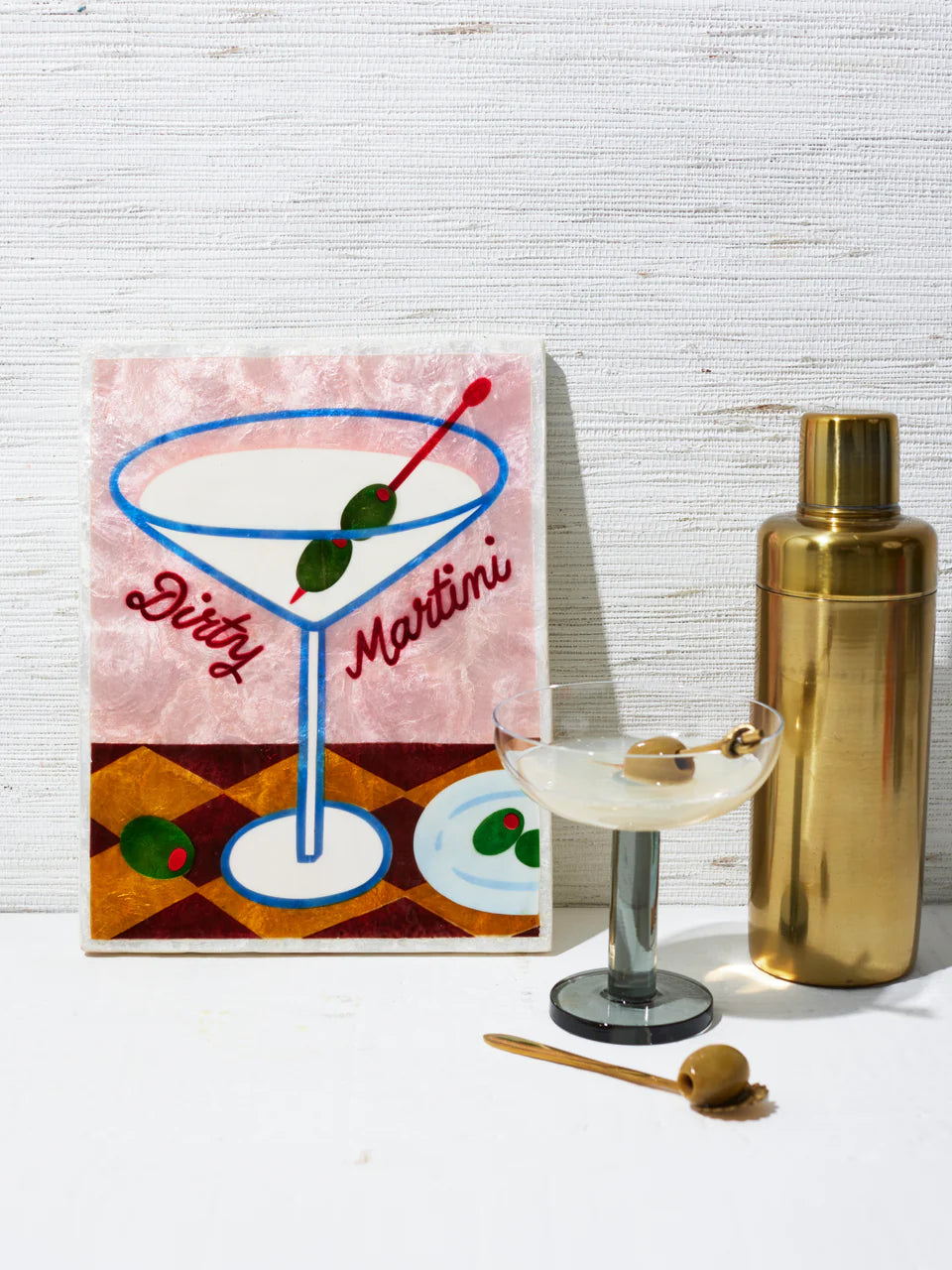 Happy hour Martini Tile-Top 30 Art-Little Fish Co.