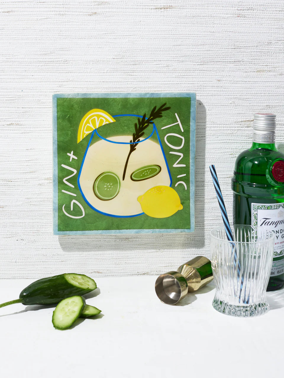 Happy hour Gin Tile-Top 30 Art-Little Fish Co.