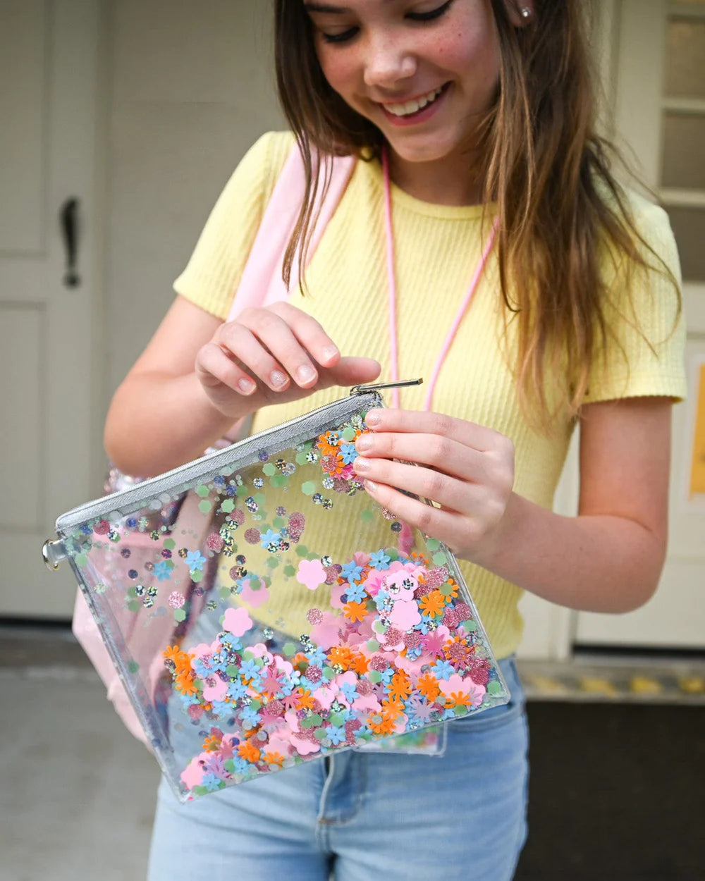 Flower Confetti everything pouch-Little Fish Co.