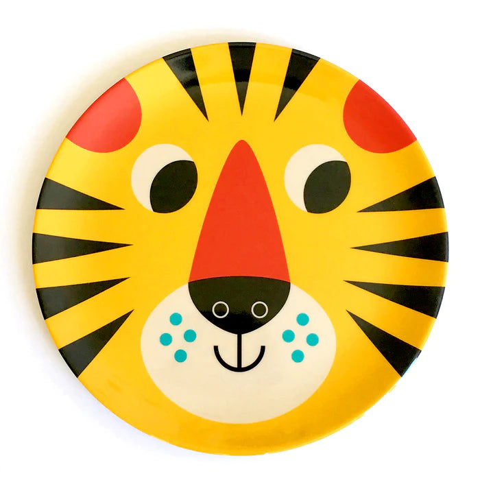 tiger face Melamine Plate-Fun-Little Fish Co.