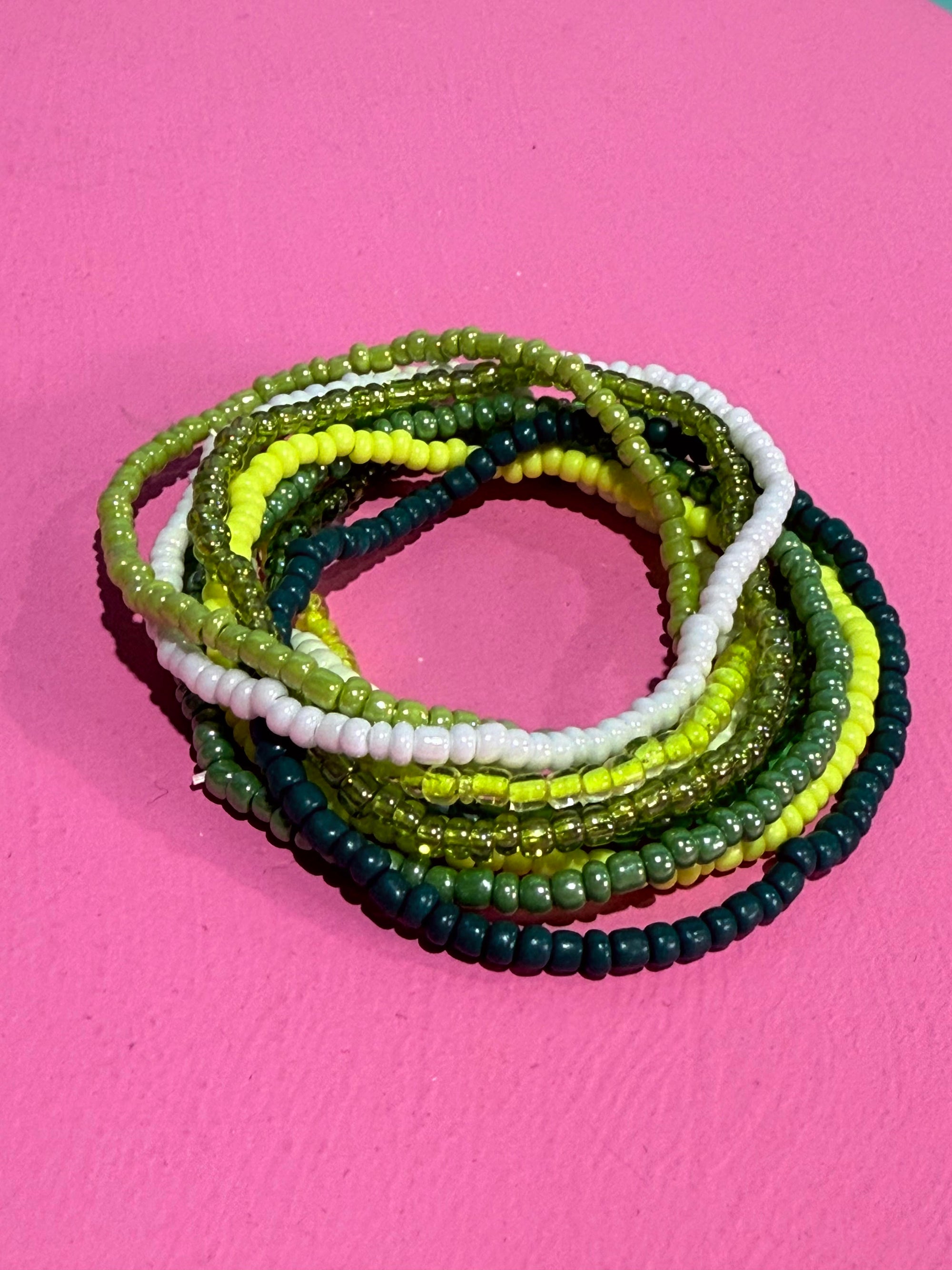 Glass Beaded bracelet set of 10 - Safari-Little Fish Co.