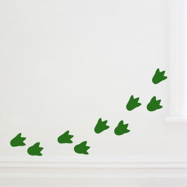 Dinosaur foot print Wall stickers (set of 24) green-Fun-Little Fish Co.