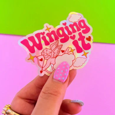 Wingin' it Holographic sticker-Little Fish Co.