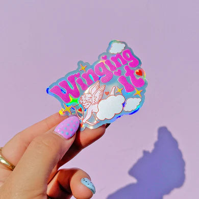 Wingin' it Holographic sticker-Little Fish Co.