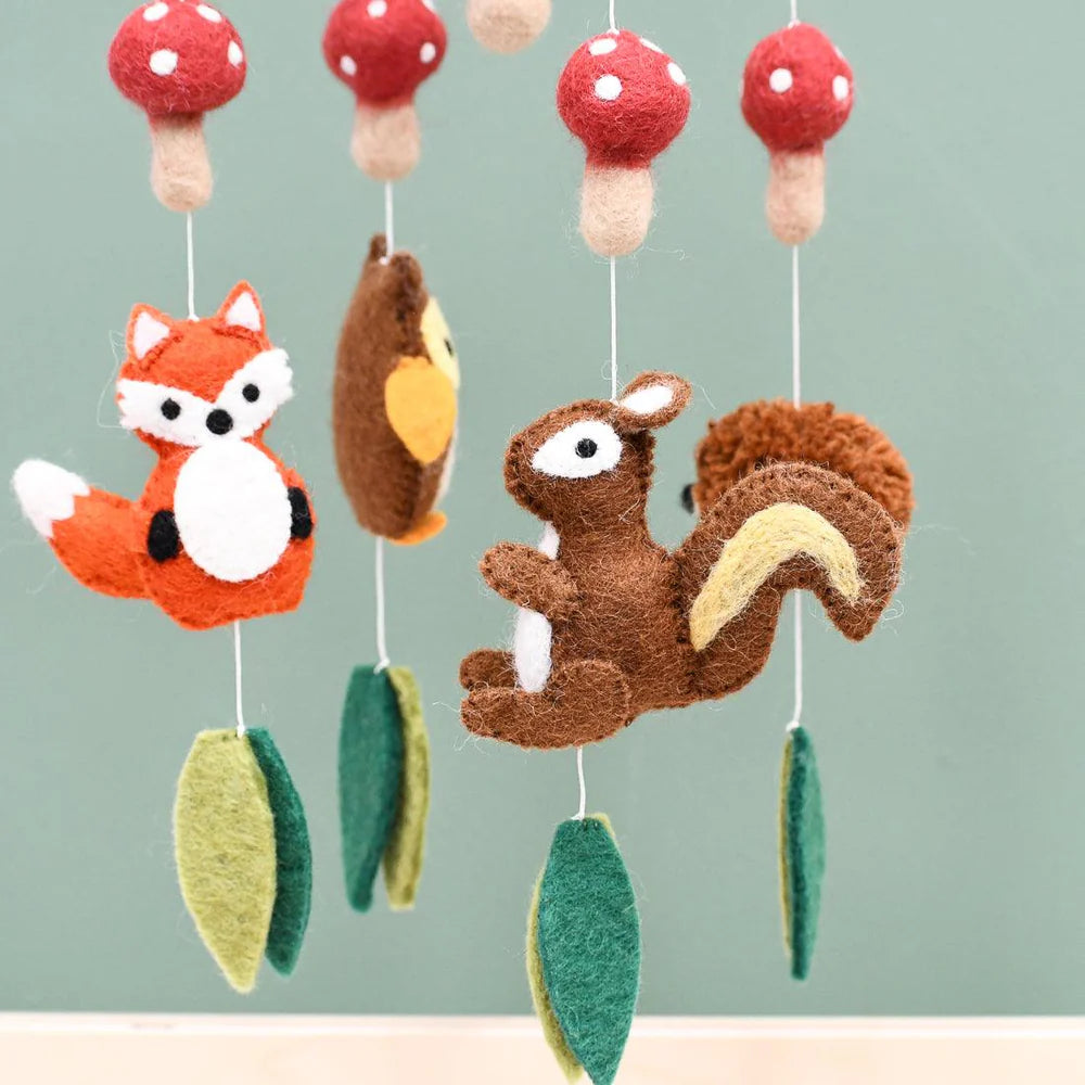 Nursery Cot Mobile - Woodland Animals-Top 30 Felt-Little Fish Co.