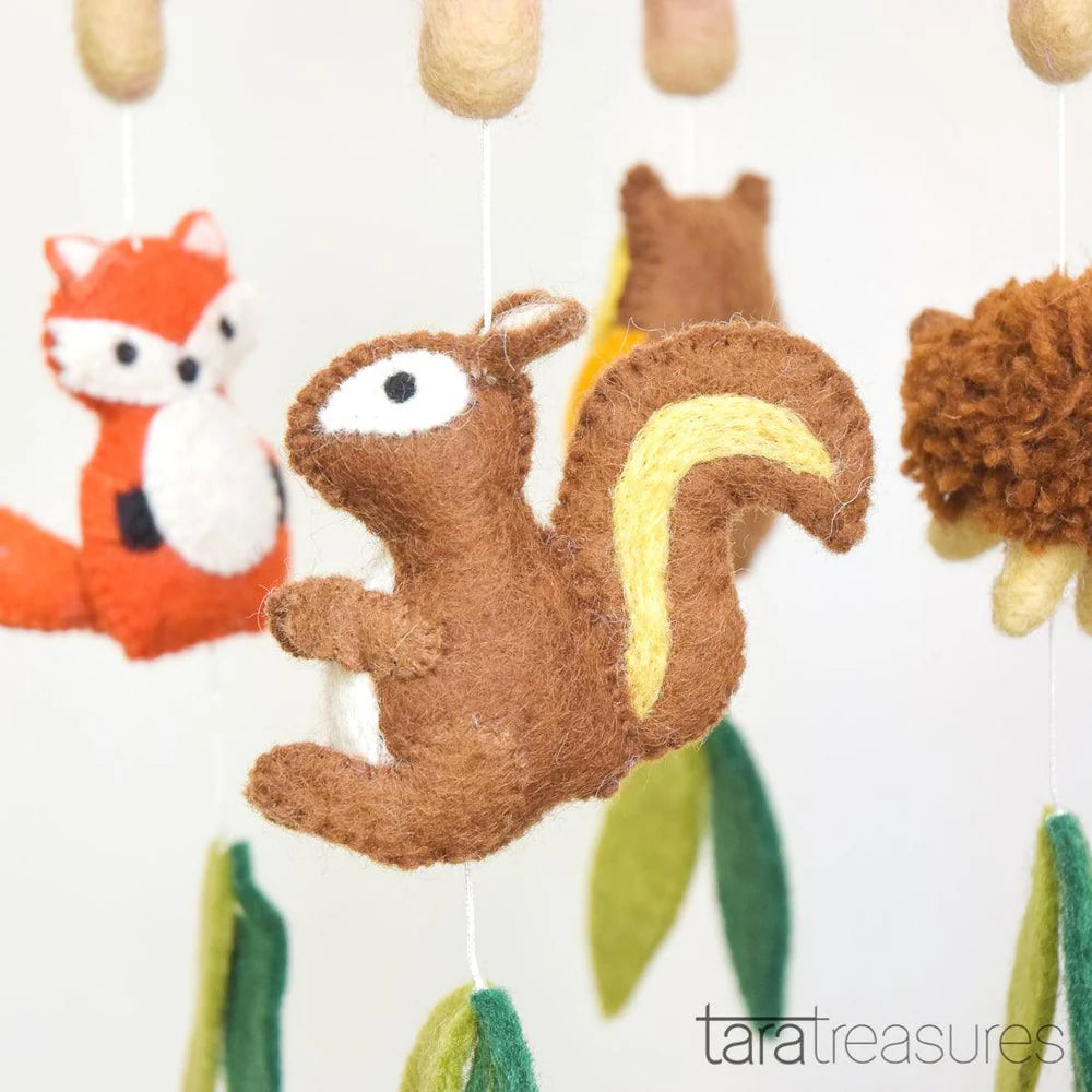 Nursery Cot Mobile - Woodland Animals-Top 30 Felt-Little Fish Co.