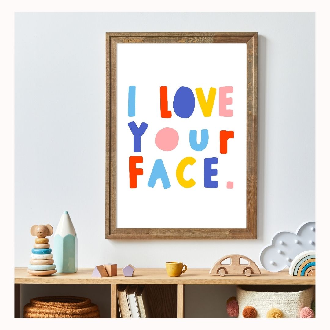 Face Print in Peach and Love-Art-Little Fish Co.