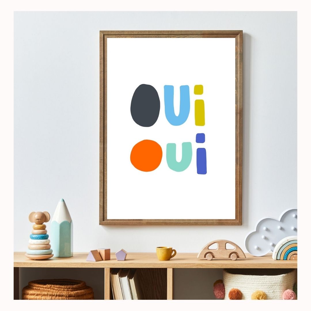 Oui Oui Print in Lemonade-Art-Little Fish Co.