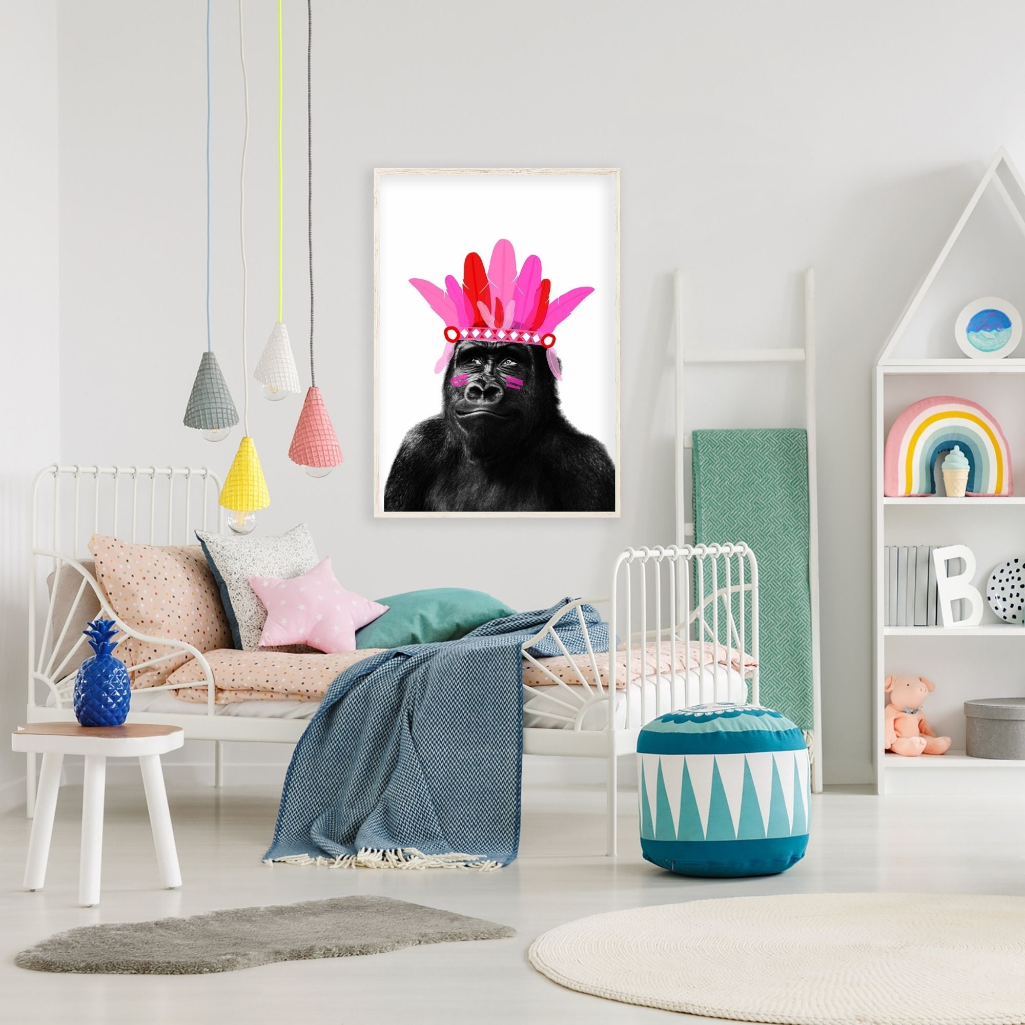 Chief Gorilla Pink Print-Art-Little Fish Co.