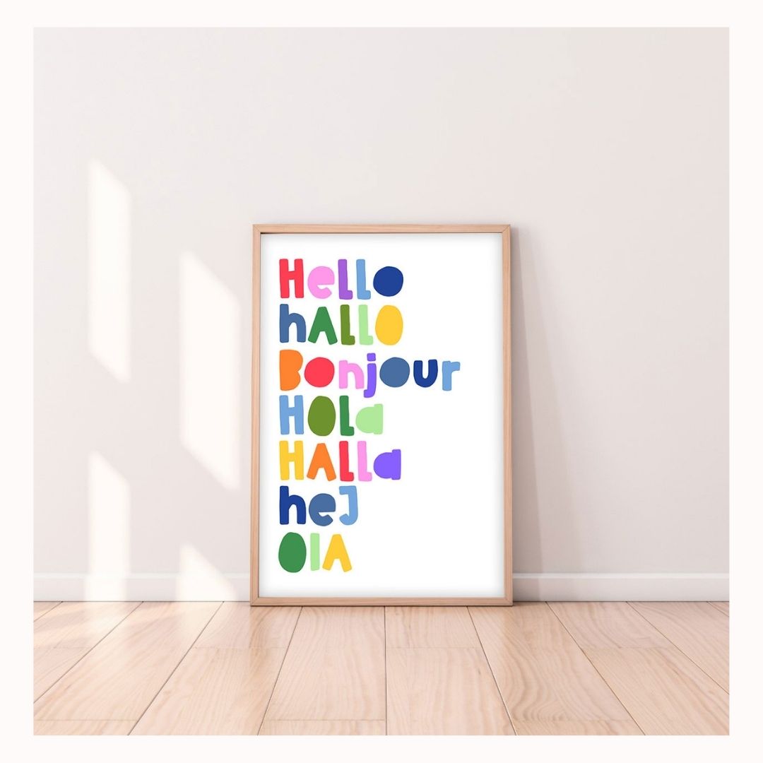 Hello Print in Rainbow-Art-Little Fish Co.