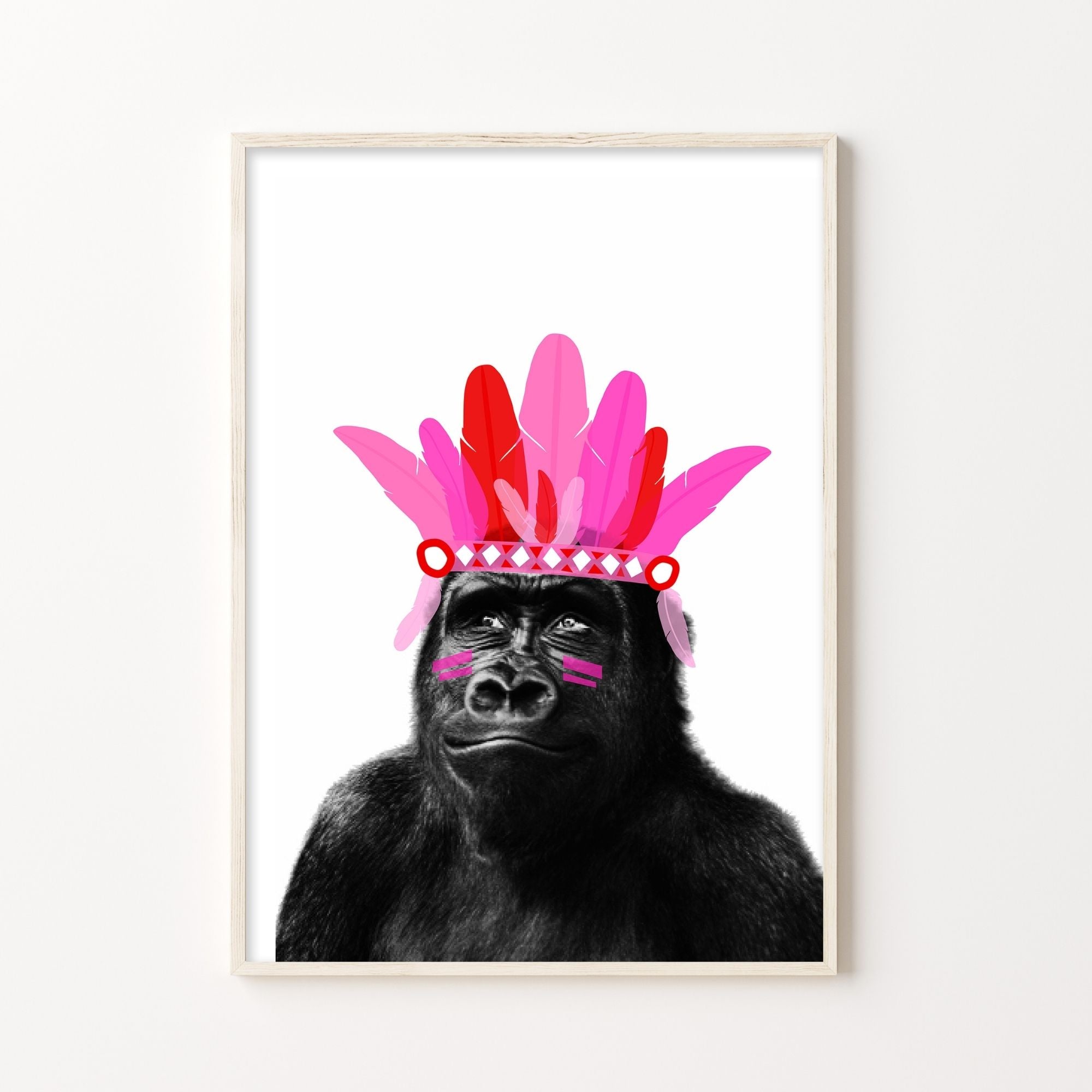 Chief Gorilla Pink Print-Art-Little Fish Co.