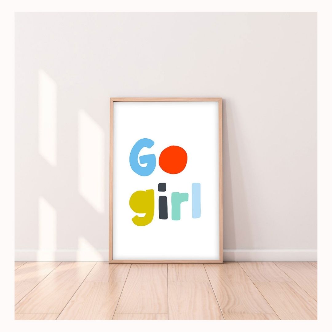 Go Girl Print in Lemonade-Art-Little Fish Co.