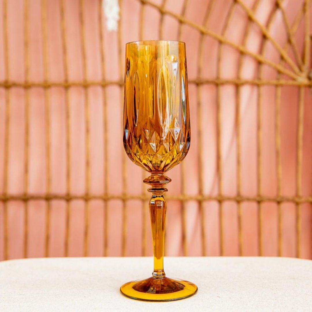 Amber Champagne Flute - Single-Decor-Little Fish Co.