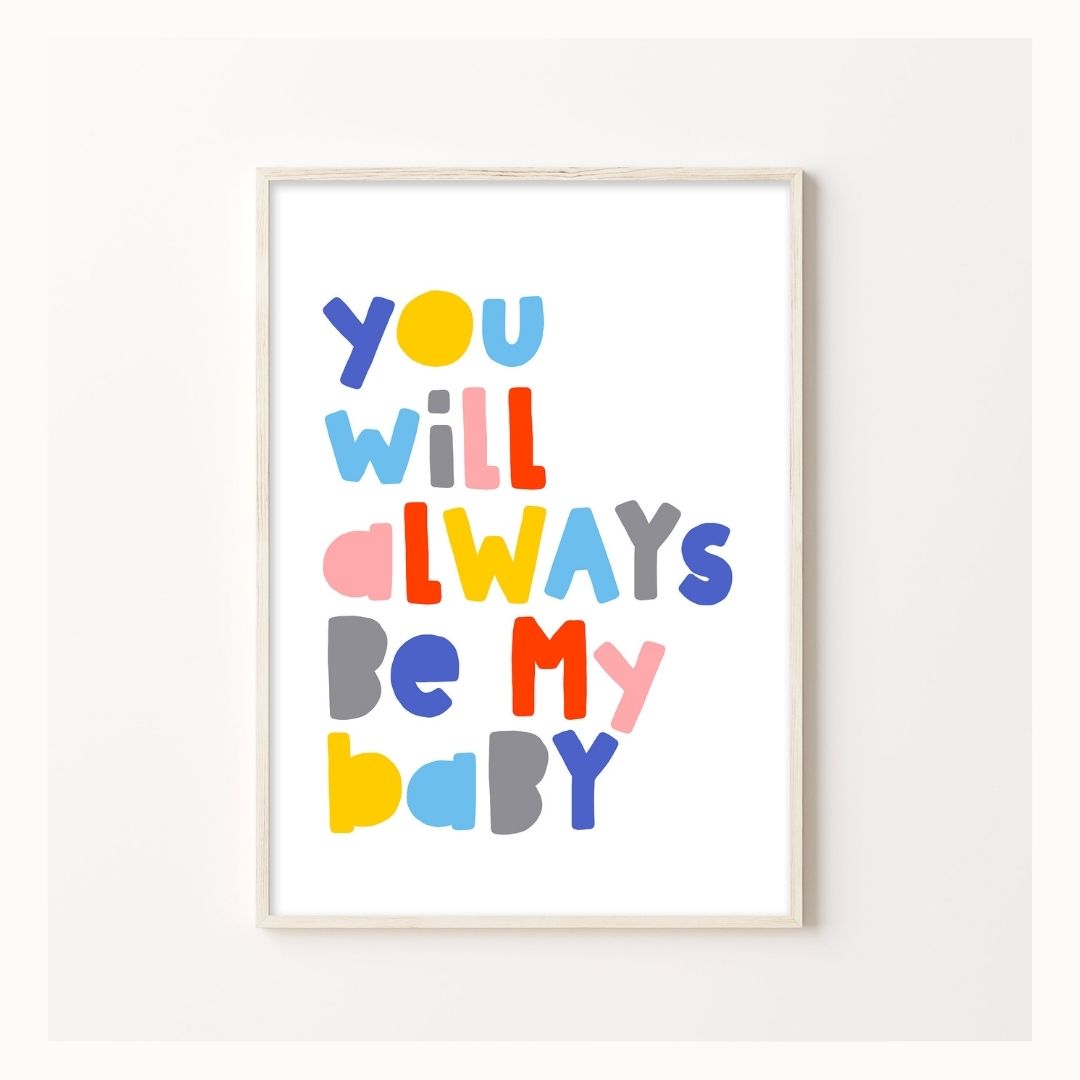 My Baby Print in Peach and Love-Art-Little Fish Co.
