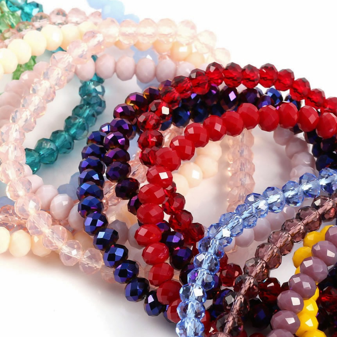 Ruby crystal beaded bracelet in Fanta-Apparel & Accessories-Little Fish Co.