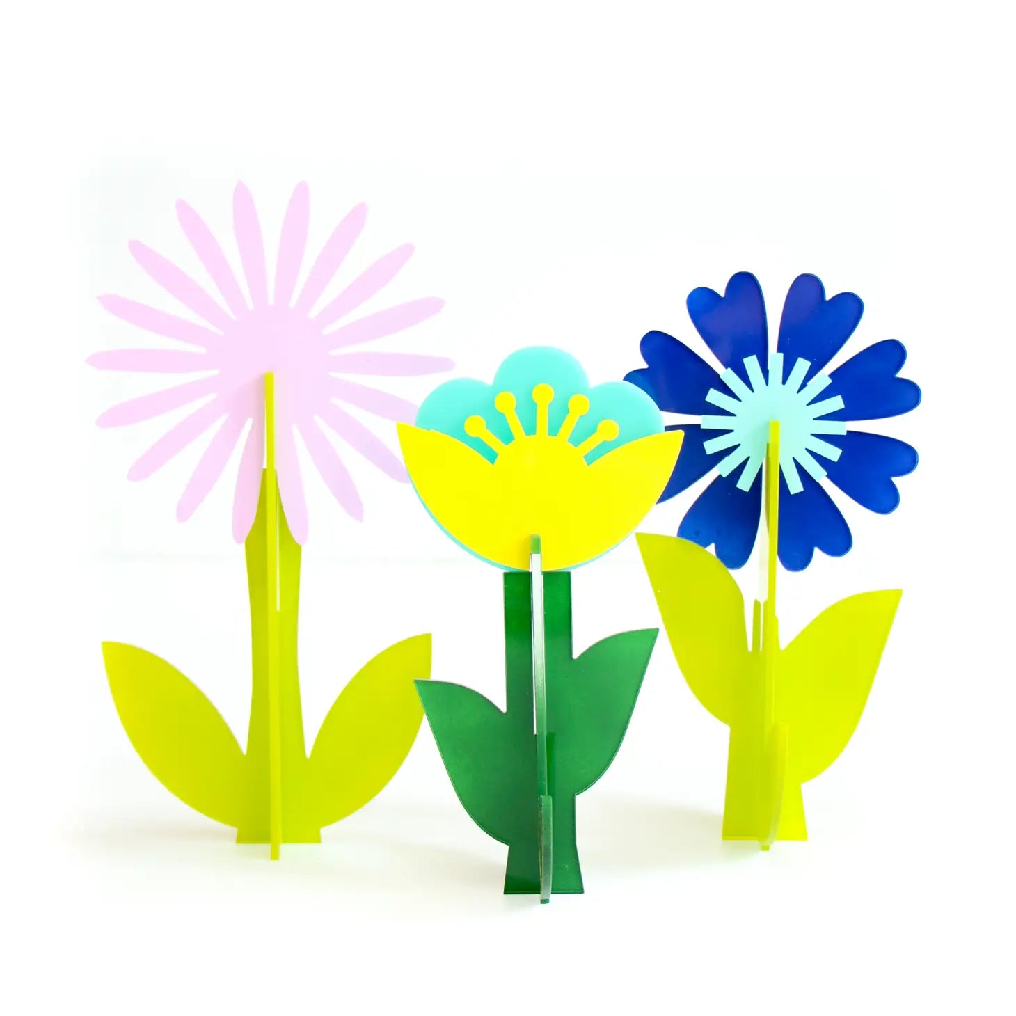 Blue Acrylic Flower decoration (set of 3)-Fun-Little Fish Co.