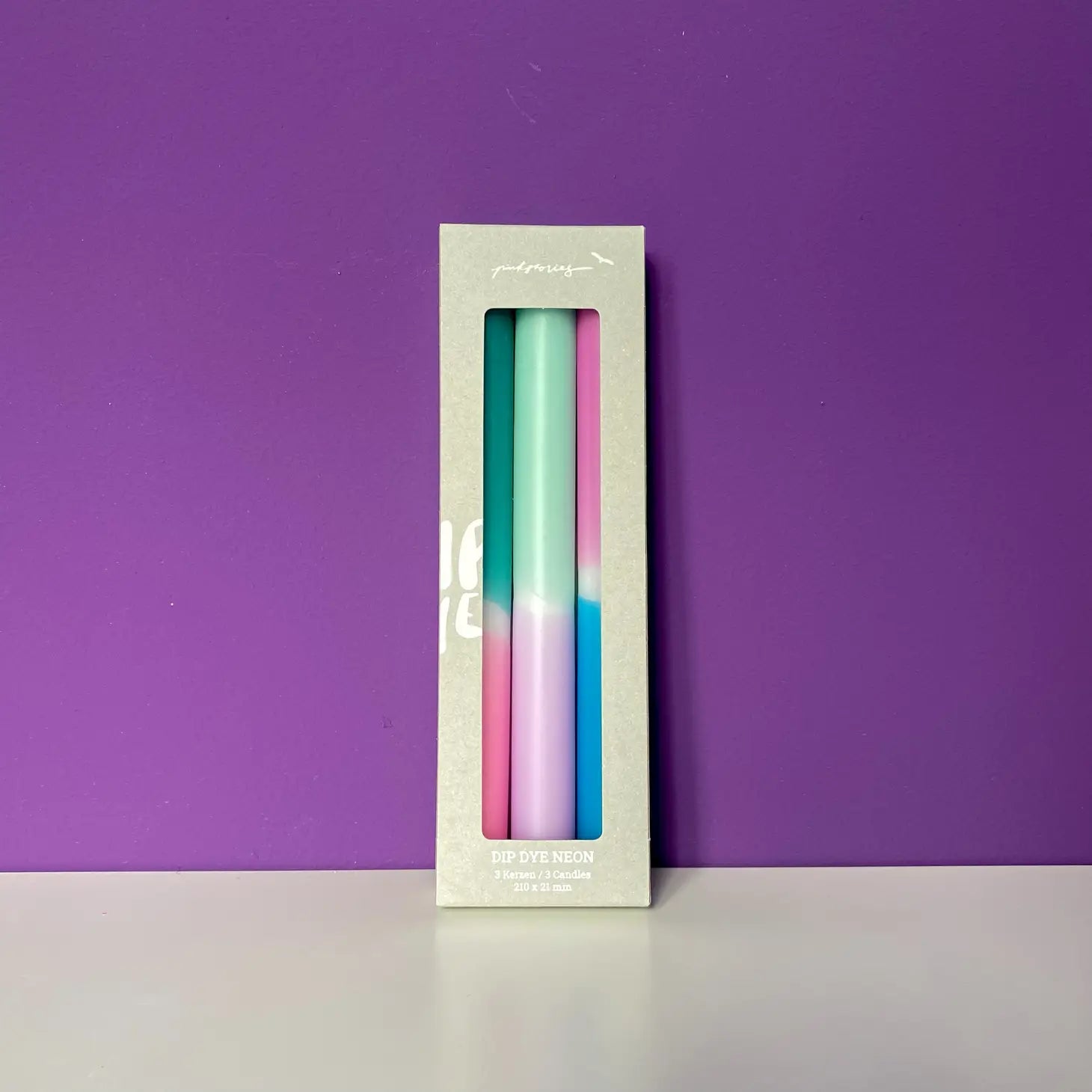 Dip Dye Neon Candles Set of 3 * Northern Lights-Decor-Little Fish Co.