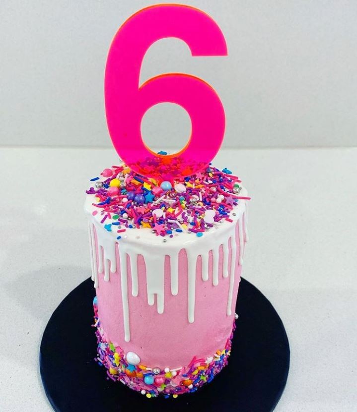 Neon Pink number cake topper-Little Fish Co.