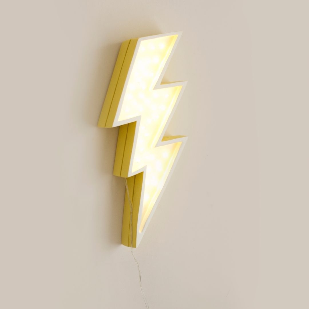 Lightening bolt light in Yellow-Decor-Little Fish Co.