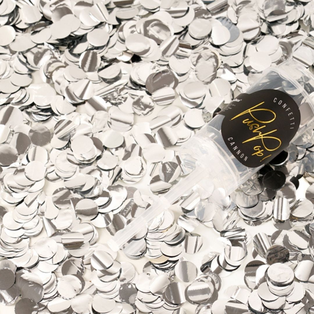 Confetti push pop silver mix-Little Fish Co.