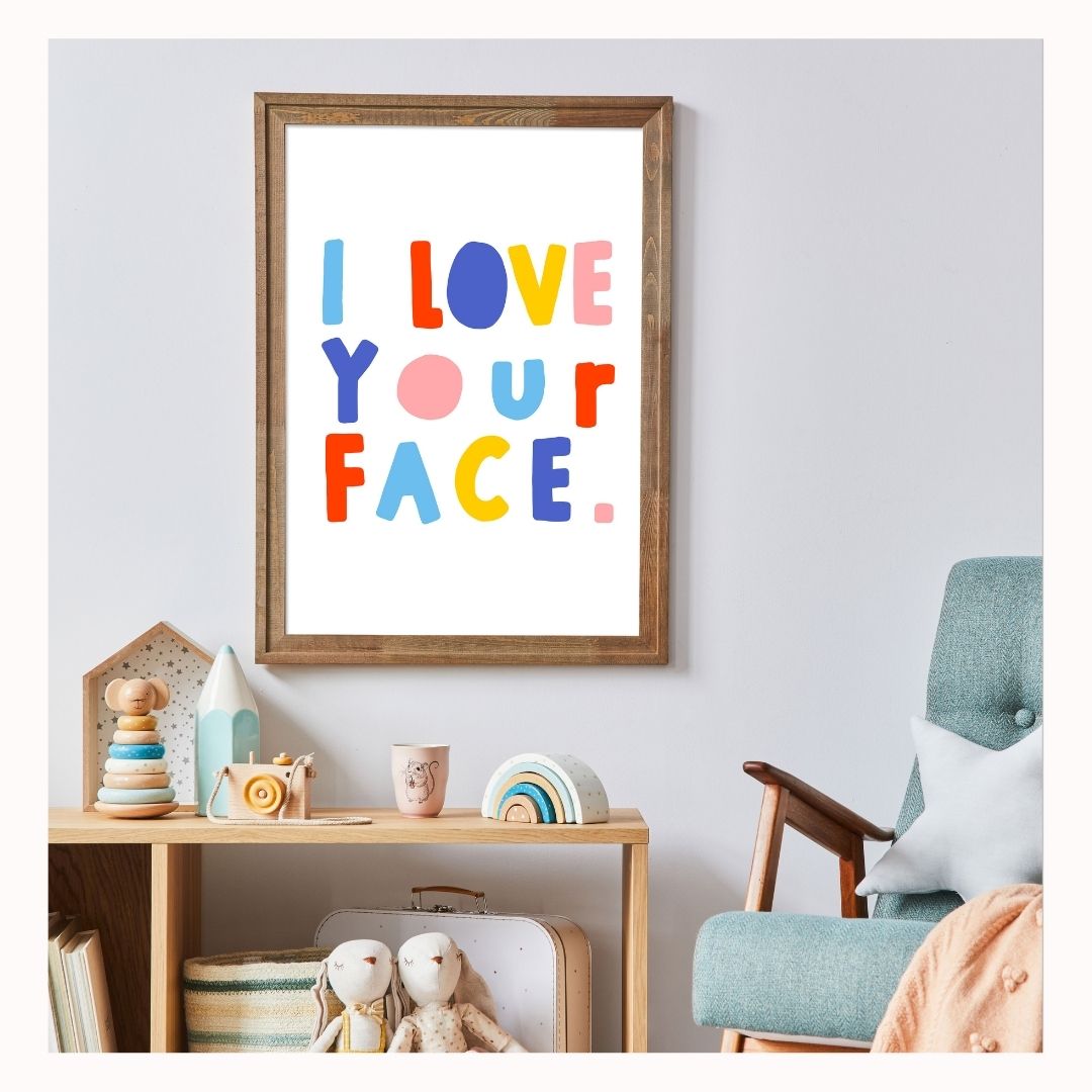 Face Print in Peach and Love-Art-Little Fish Co.