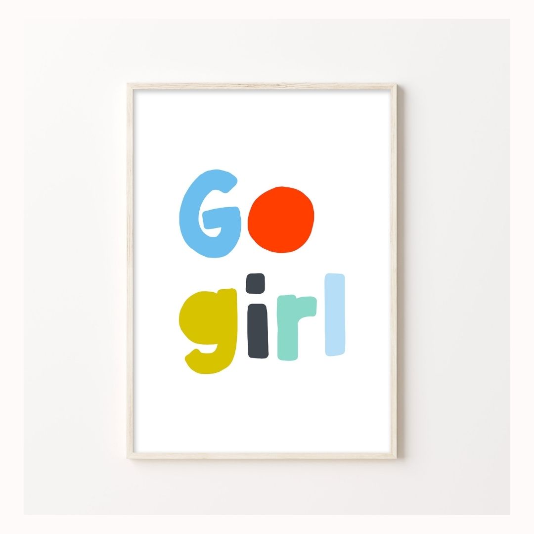 Go Girl Print in Lemonade-Art-Little Fish Co.