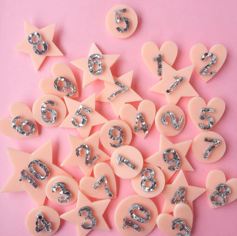 Light Pink Star Birthday number badge-Little Fish Co.