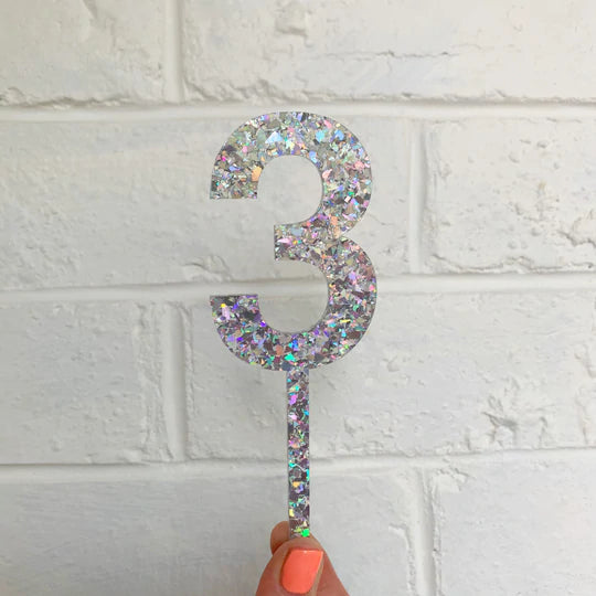 Holographic Number Cake Topper-Little Fish Co.