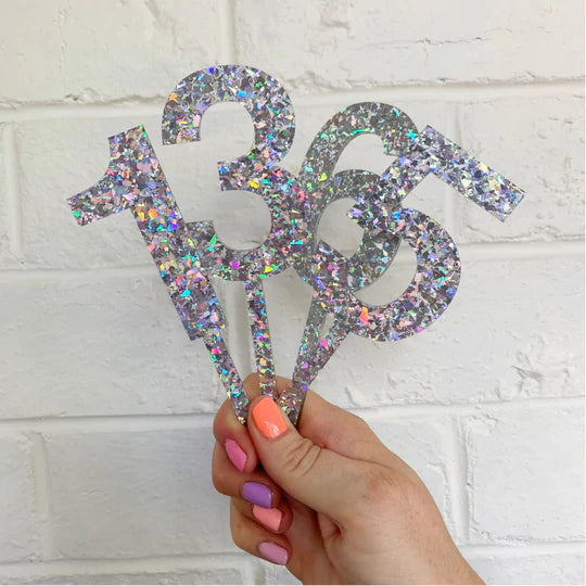 Holographic Number Cake Topper-Little Fish Co.