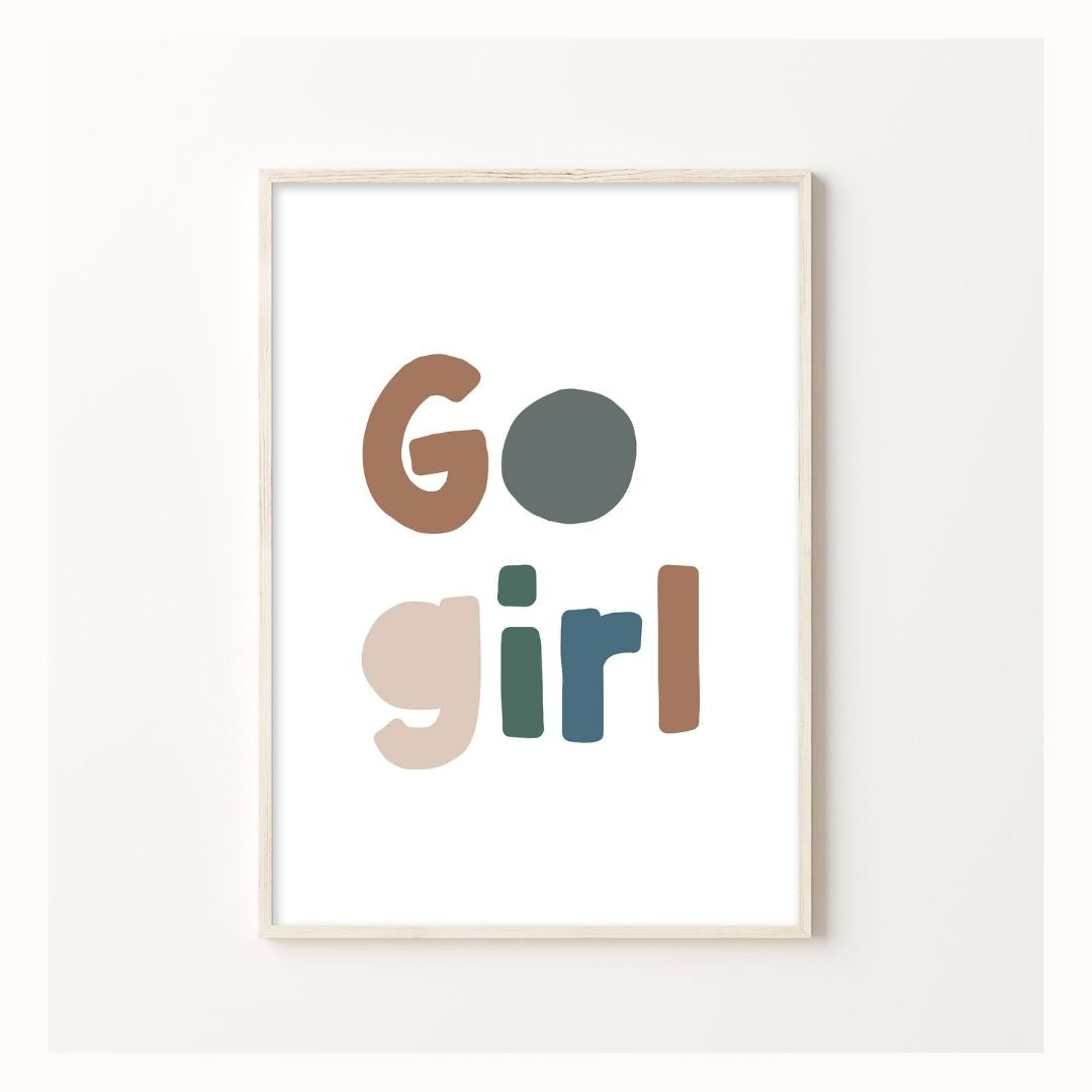 Go Girl Print in Neutral-Art-Little Fish Co.