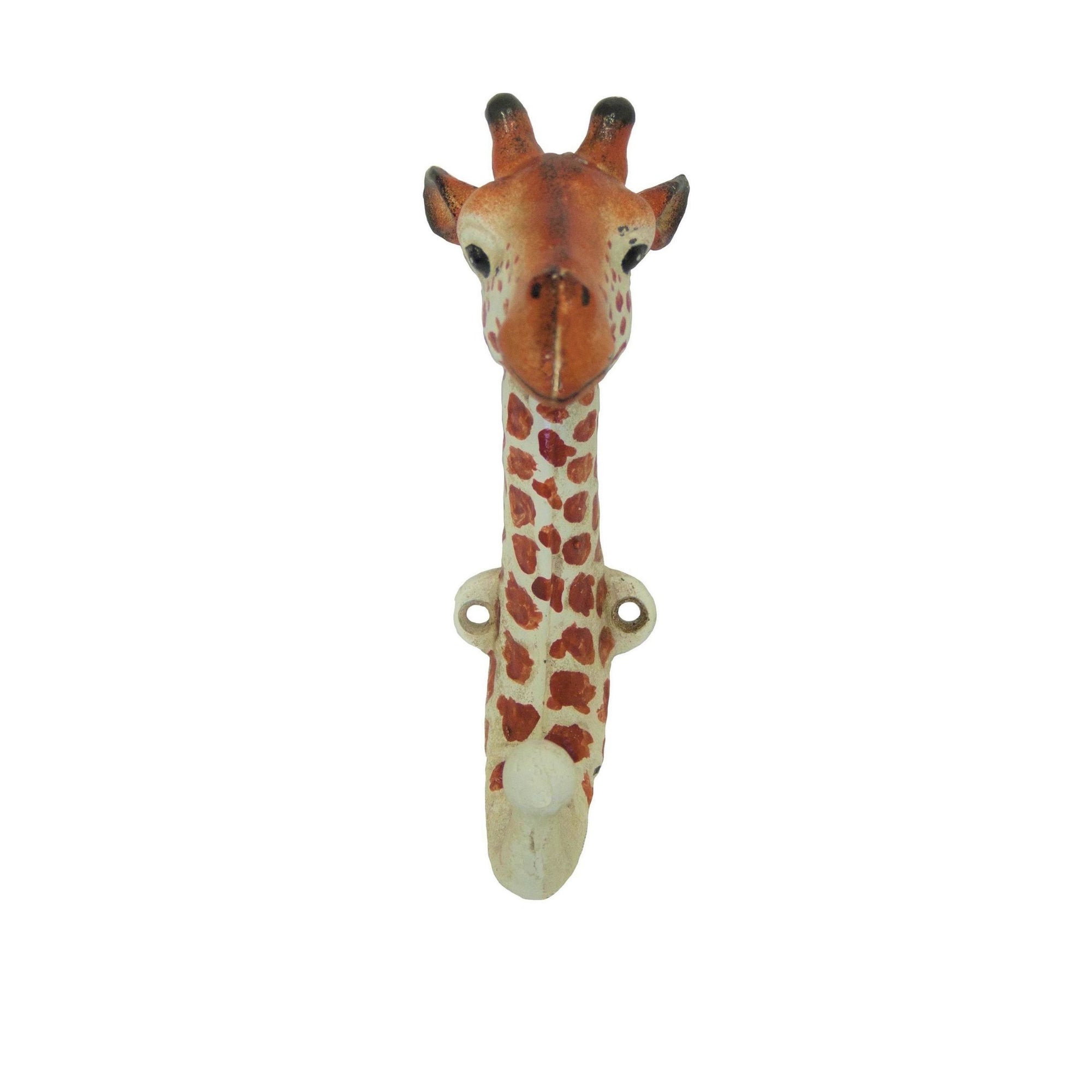 Giraffe cast iron wall hook painted-Wall Hooks-Little Fish Co.