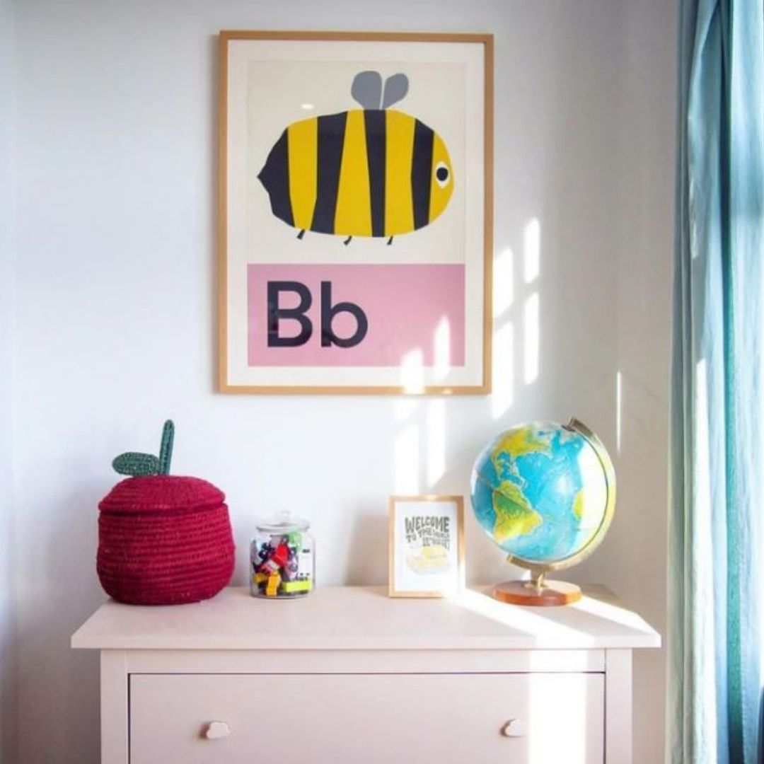 B is for Bee | Kids Bedroom Poster-Little Fish Co.