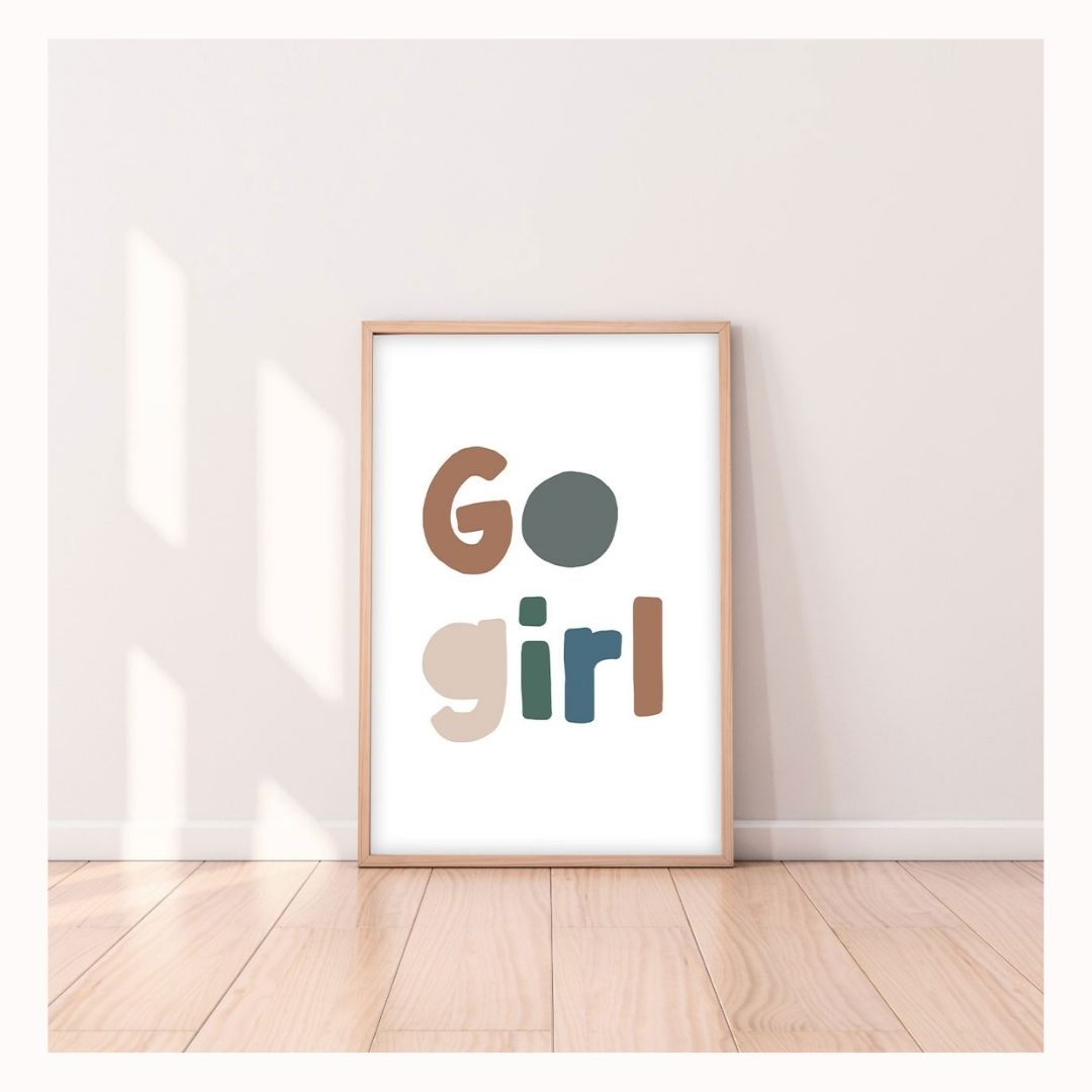 Go Girl Print in Neutral-Art-Little Fish Co.