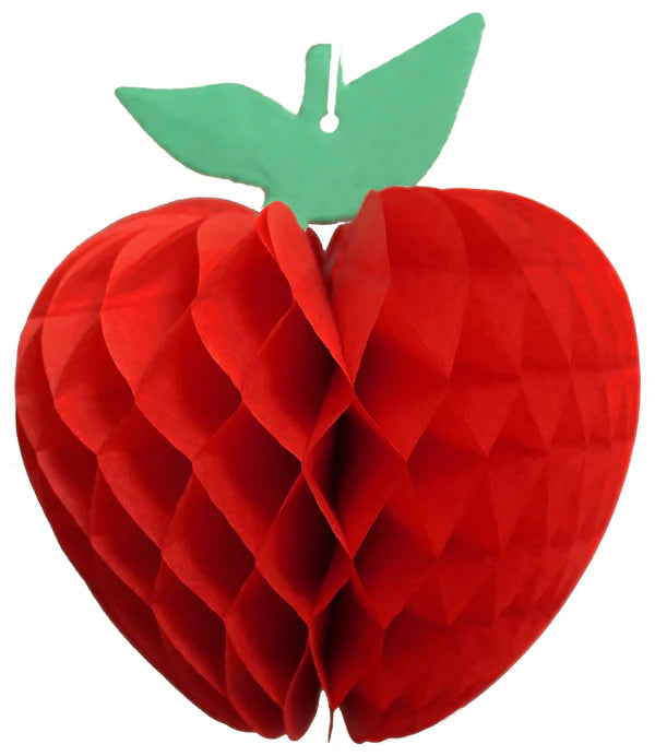 Honeycomb Paper Apple 7 inch - Red-Fun-Little Fish Co.