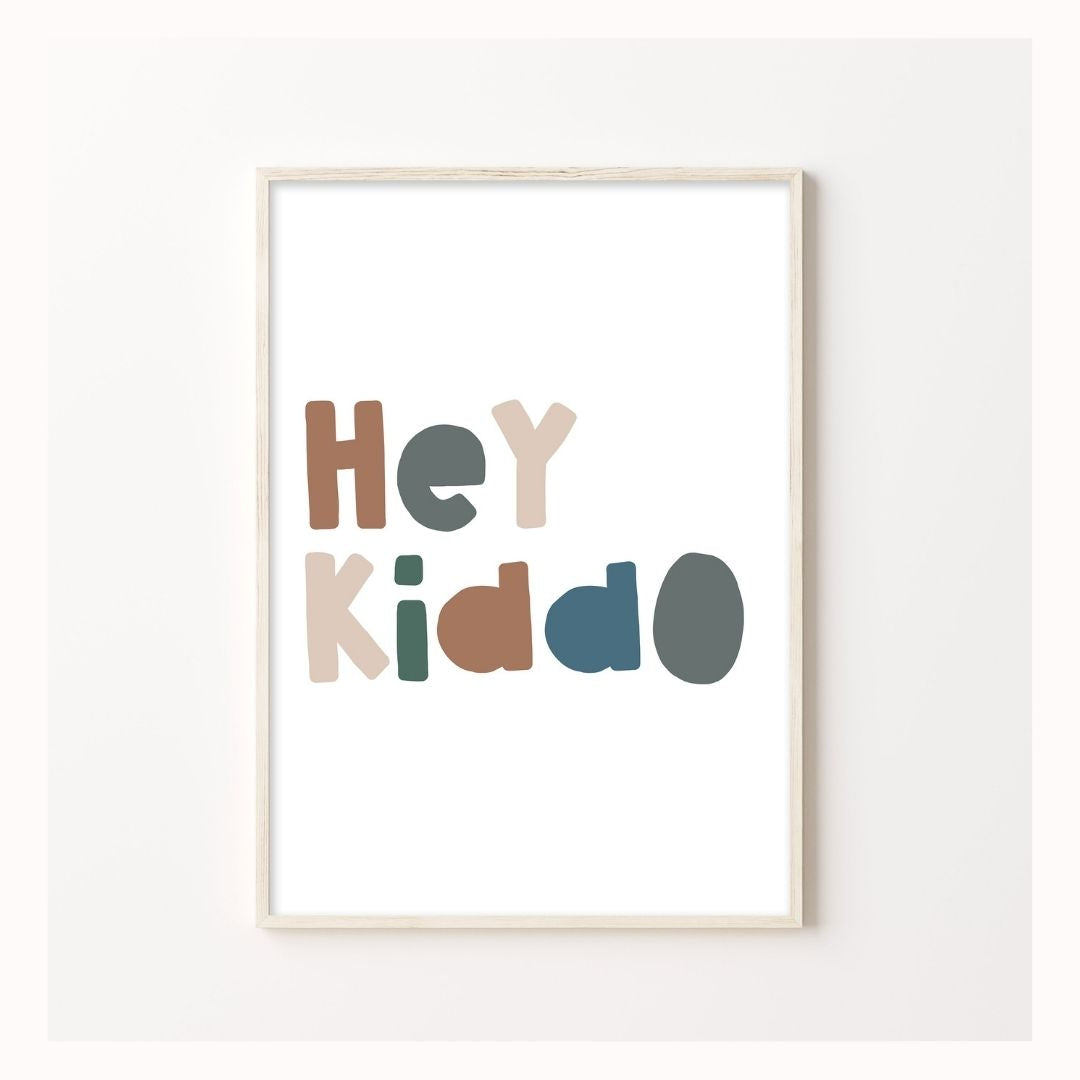 Hey Kiddo Print in Neutral-Art-Little Fish Co.