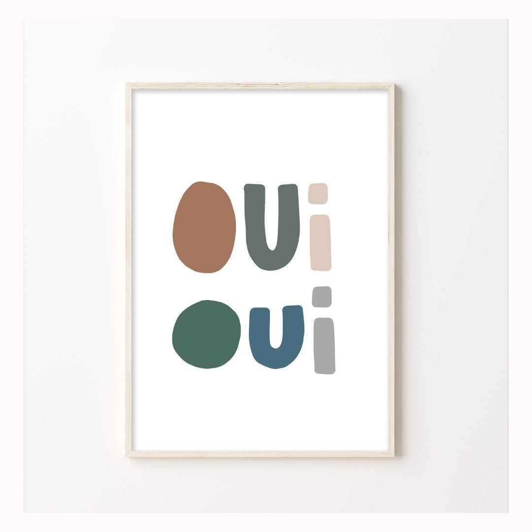 Oui Oui Print in Neutral-Art-Little Fish Co.