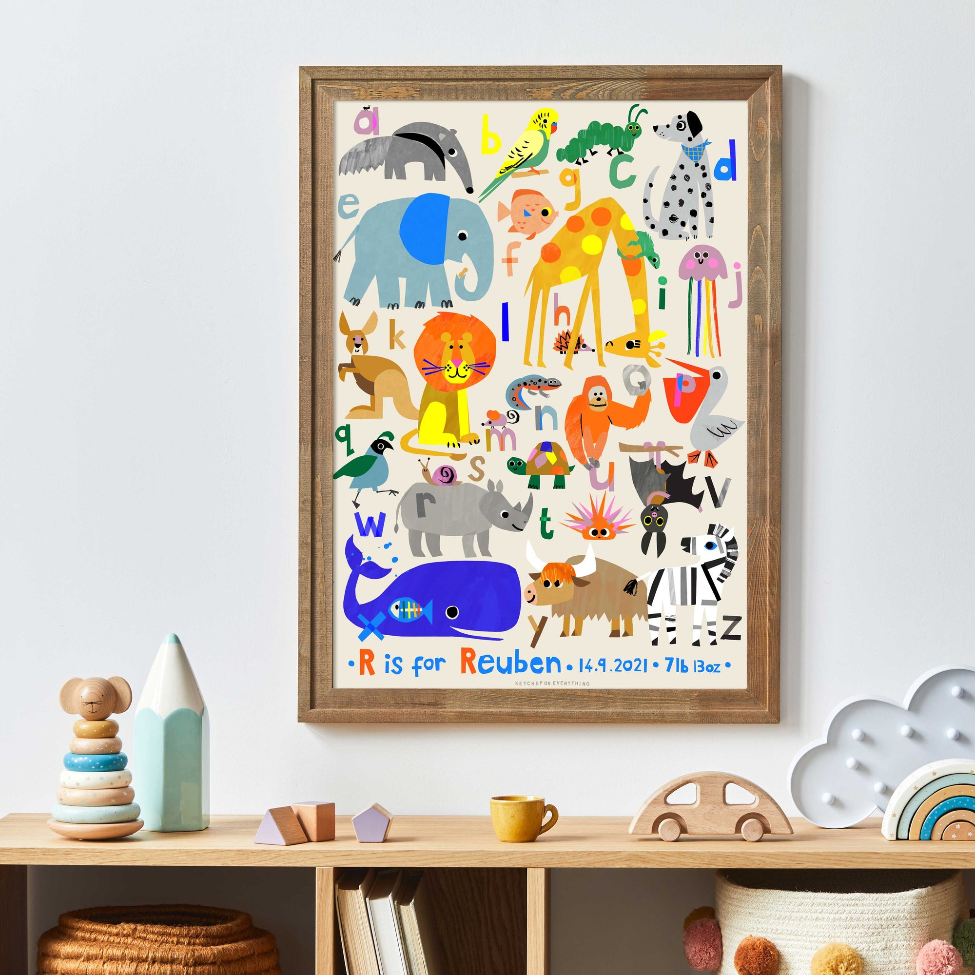 Personalised Animal Alphabet Print-top 30 back to school-Little Fish Co.