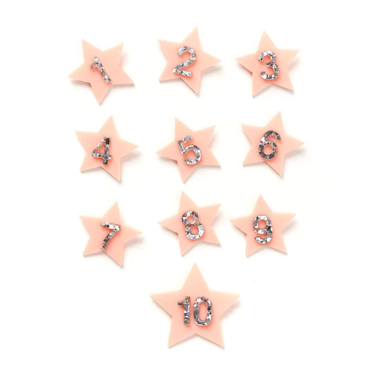 Light Pink Star Birthday number badge-Little Fish Co.