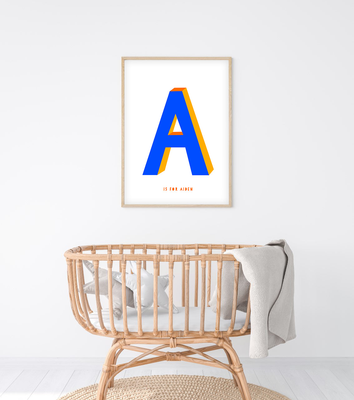 Sweet letter A print Blue-Little Fish Co.