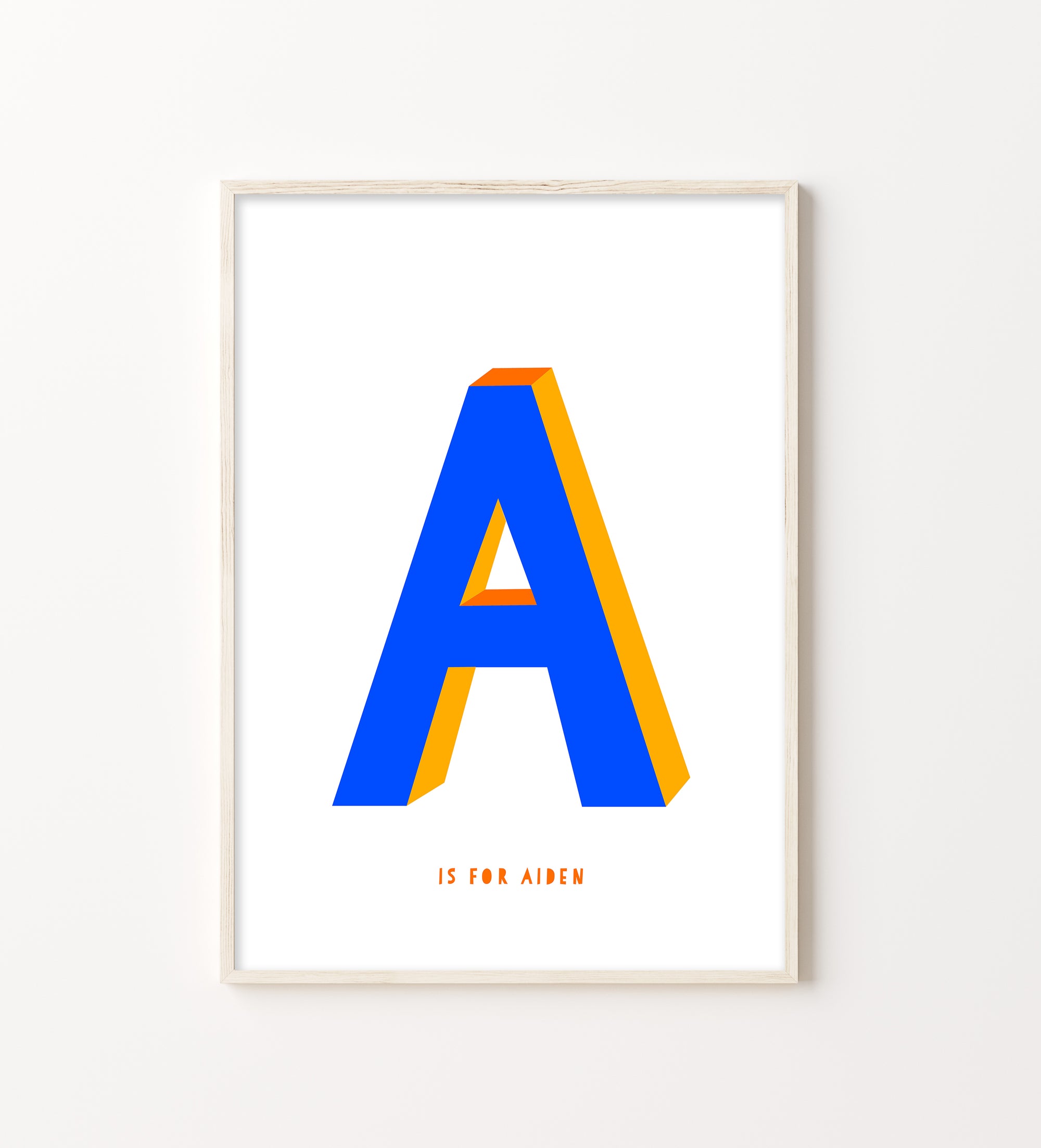 Blue Letter A Print-Art-Little Fish Co.