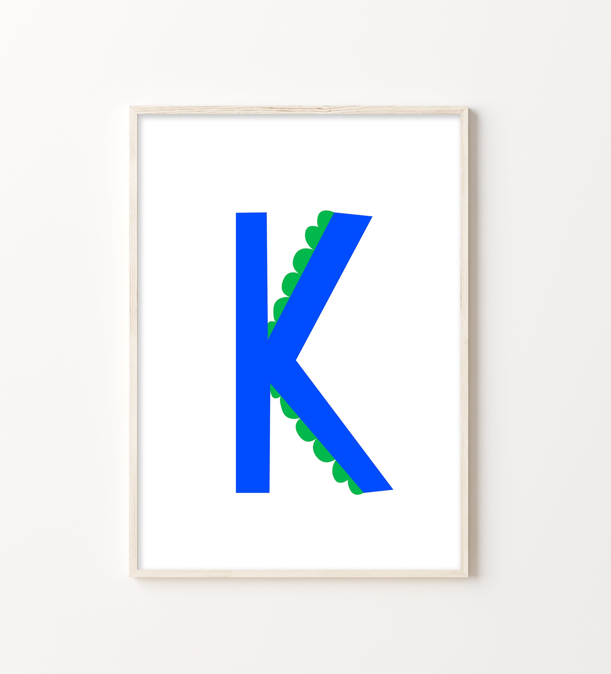 Sweet letter K print blue-Little Fish Co.