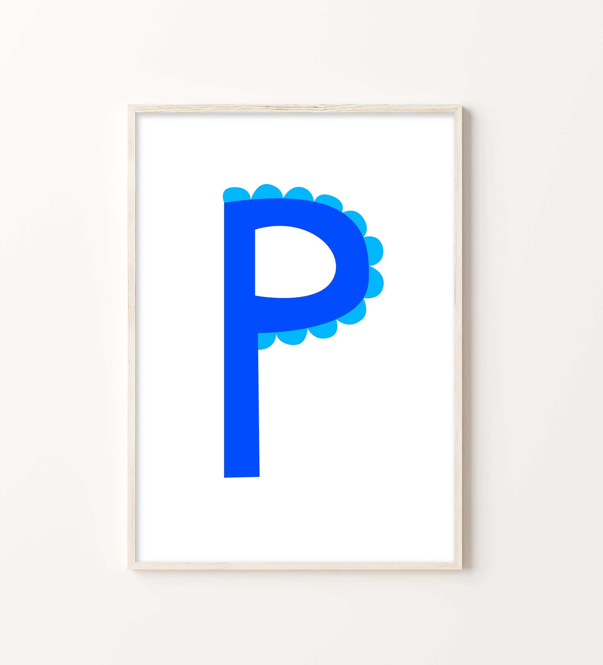 Sweet letter P print blue-Little Fish Co.